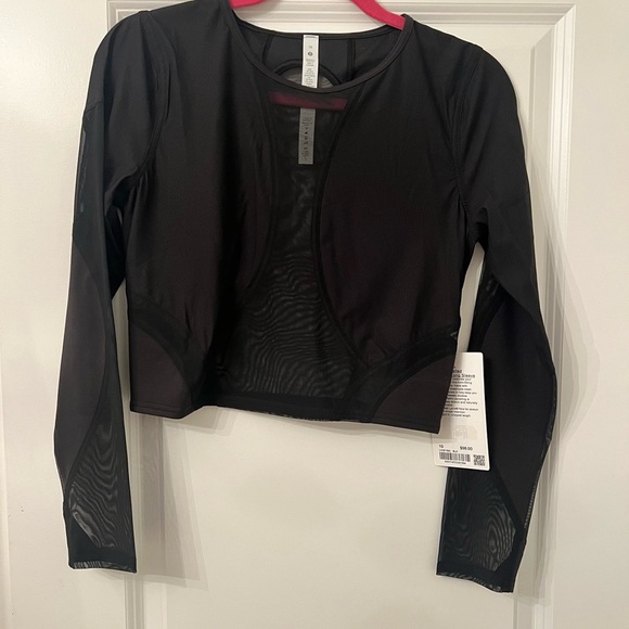 lululemon athletica Black Mesh Long Sleeve Top - Picture 2 of 4